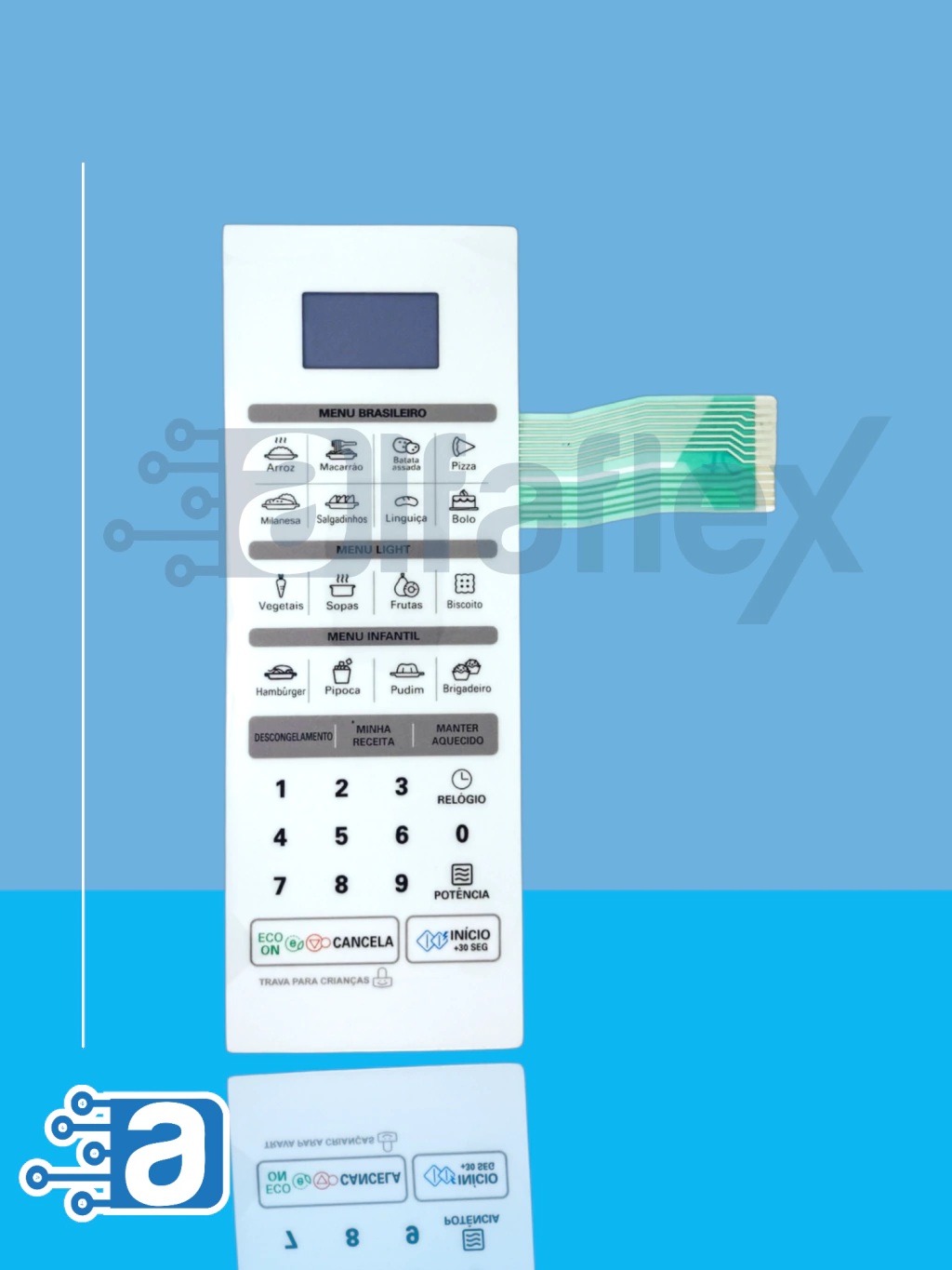 Teclado de Micro-ondas Compatível com LG MS3042R/MS 3042B/MS 3052R-A