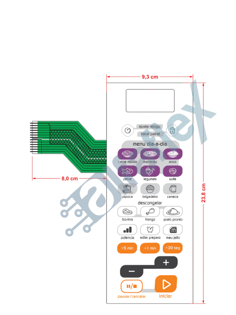 Teclado de Micro-ondas Compatível com Brastemp BMS 45