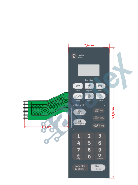 Teclado de Micro-ondas Compatível com Consul CMO 20 ESP