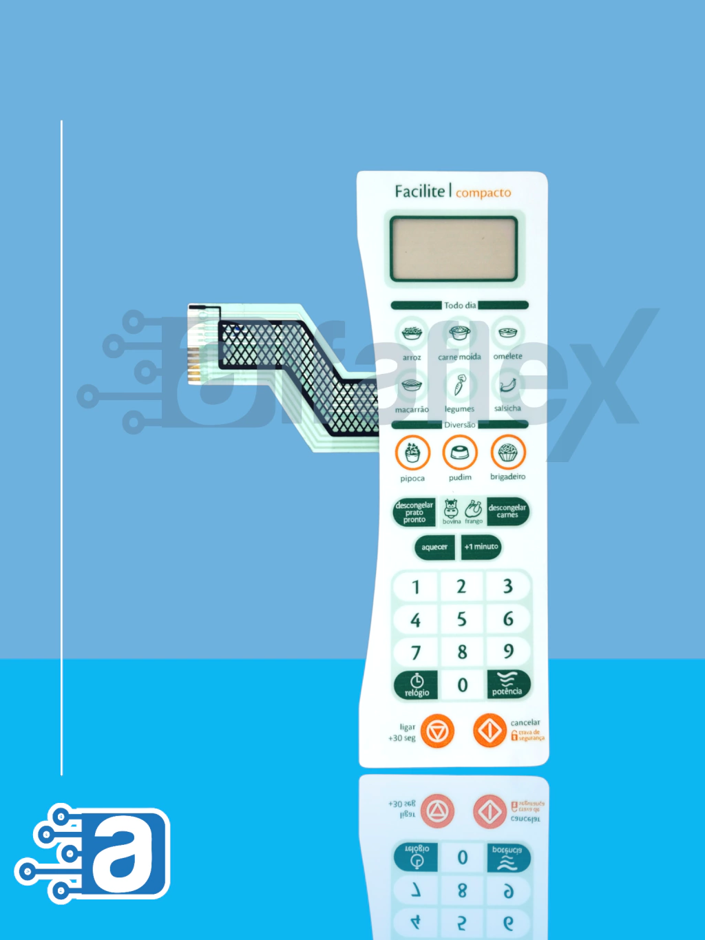 Teclado de Micro-ondas Compatível com Consul CMS 25AB FACILITE COMP