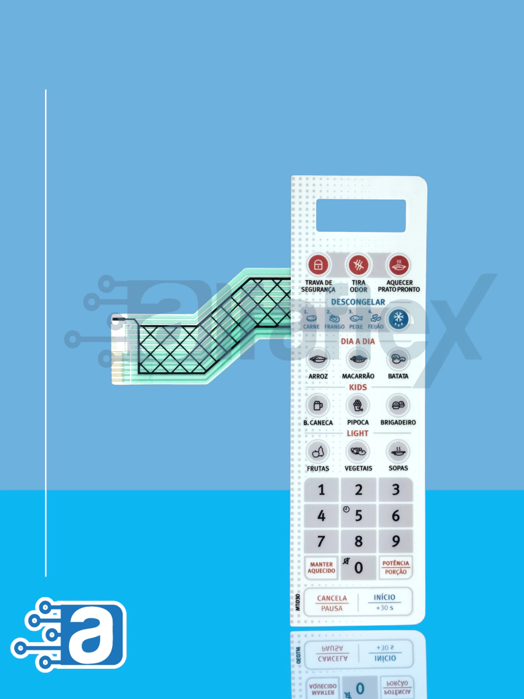 Teclado de Micro-ondas Compatível com Eletrolux MTO 30