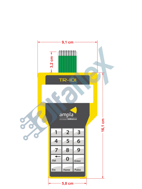 Teclado de Membrana Compatível ao Terminal Ampla