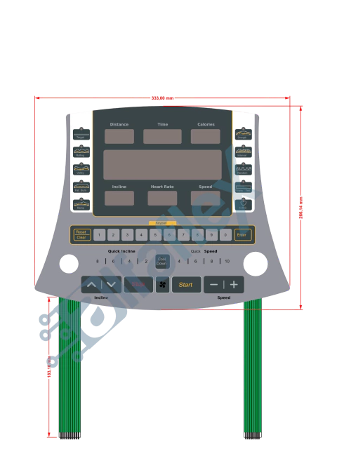 Teclado para esteira Compatível com Wellnes Tr 7200 luxurie